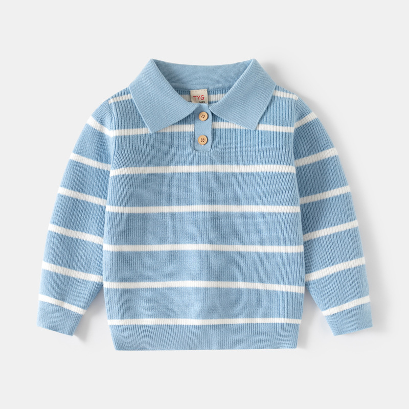 Childrens Sweater Single-layer Striped Top