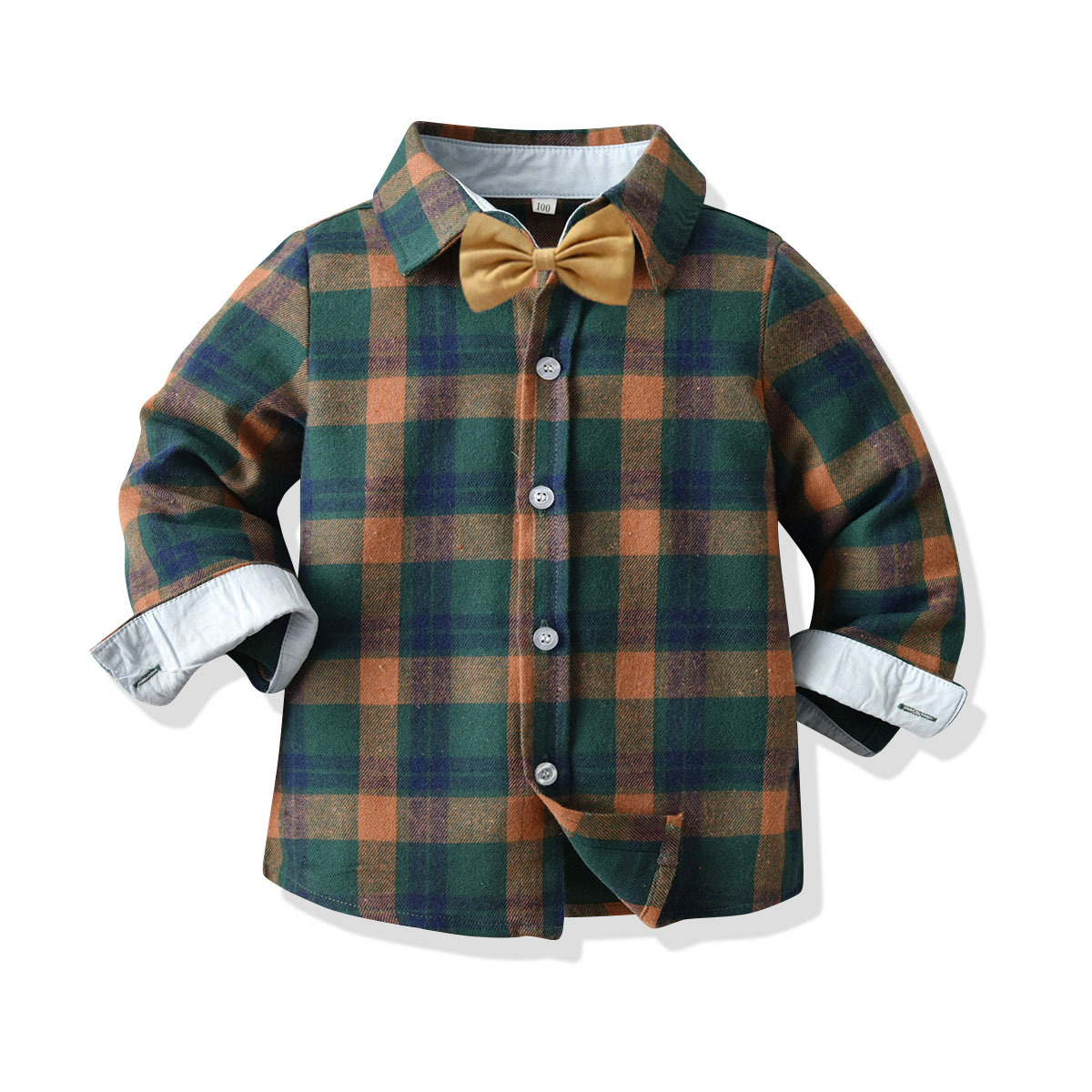 Boys Plaid Long-sleeve Shirt Top