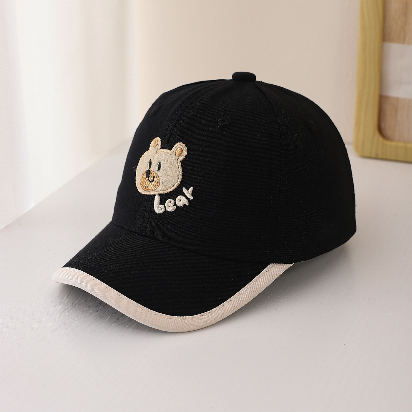 Children's Multi-color Edge-stitching Cartoon Bear Letter Embroidery Adjustable Cute And…