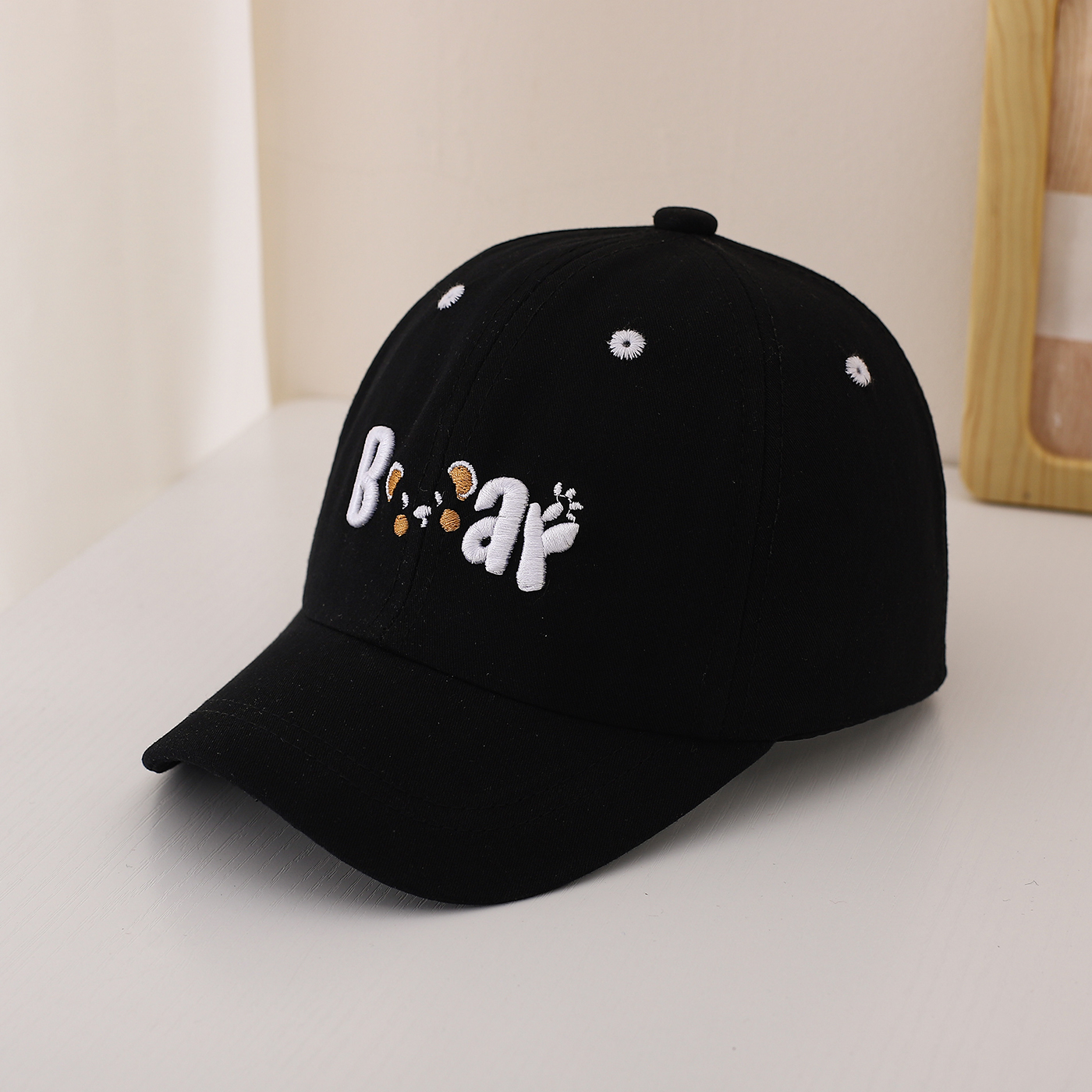 Children's Single-color Simple Cartoon Mouse Letter Embroidery Adjustable Cute And Casual…