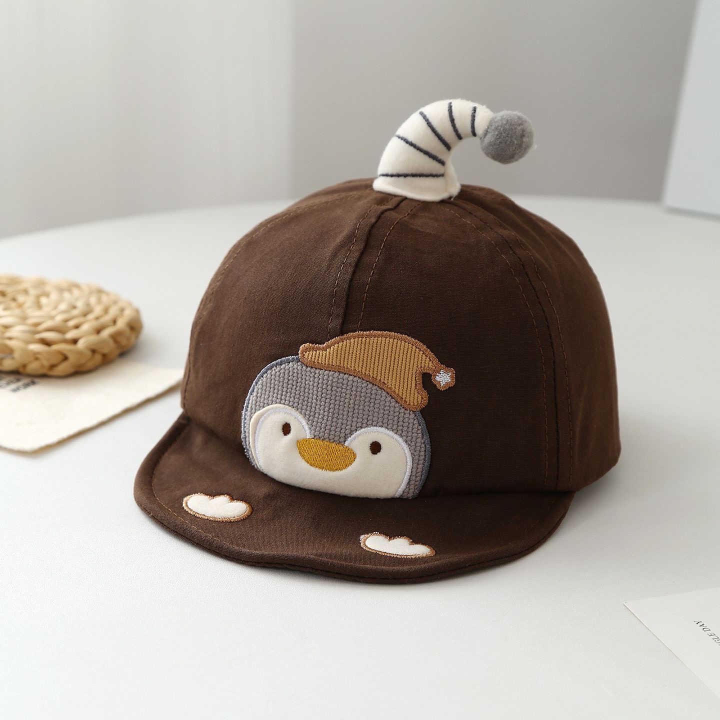 Summer Children's Penguin Embroidered Striped Jujju Soft And Cute Casual Style Baseball…