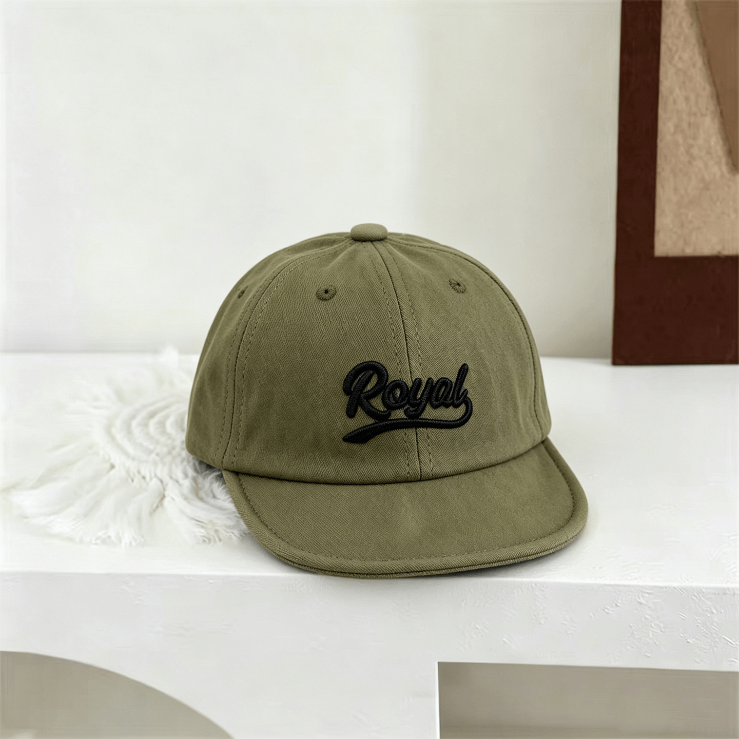 Summer Children's Plain-color Royal Letter-stitched Short-brim Casual Style Baseball Cap…