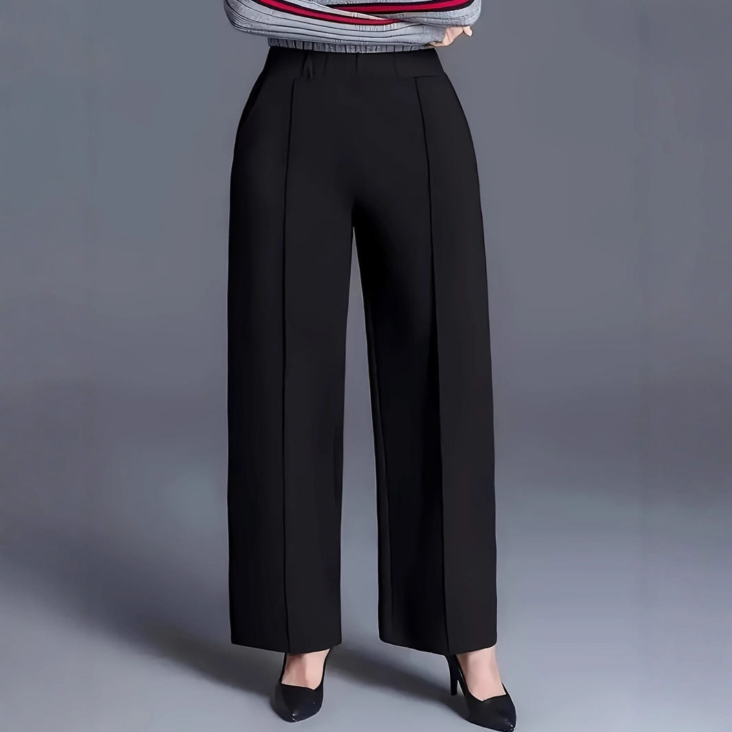 Women's Four-Season Solid-Color Loose-Fit Slimming Casual Trousers