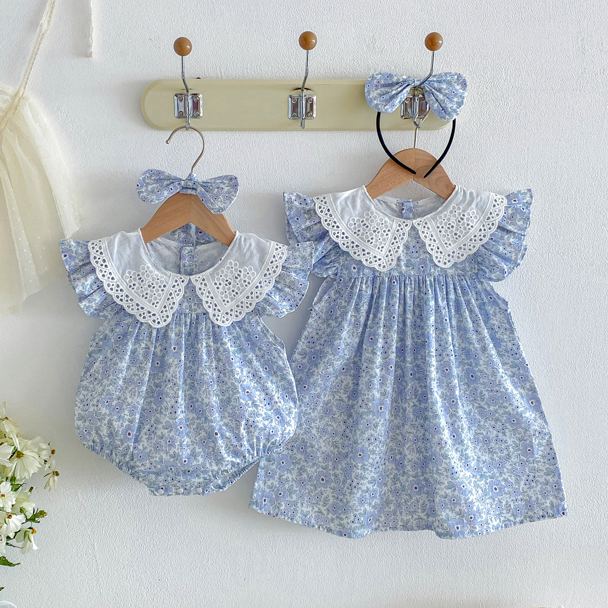 Summer Lightweight Baby Romper Summer Floral Fragments