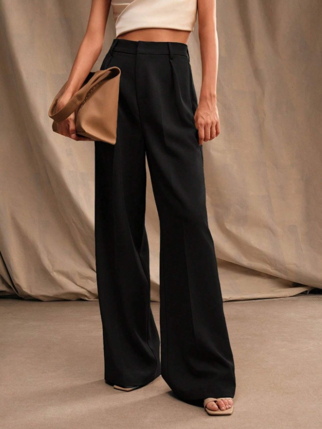 European And American New Women's Wear Slimming Casual Pants Loose High Waist Straight…
