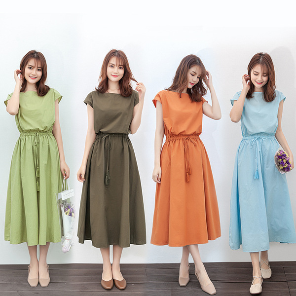 Real Shot Of Artistic Flared Skirt Summer New Style, Adjustable Waist, Loose Fit…