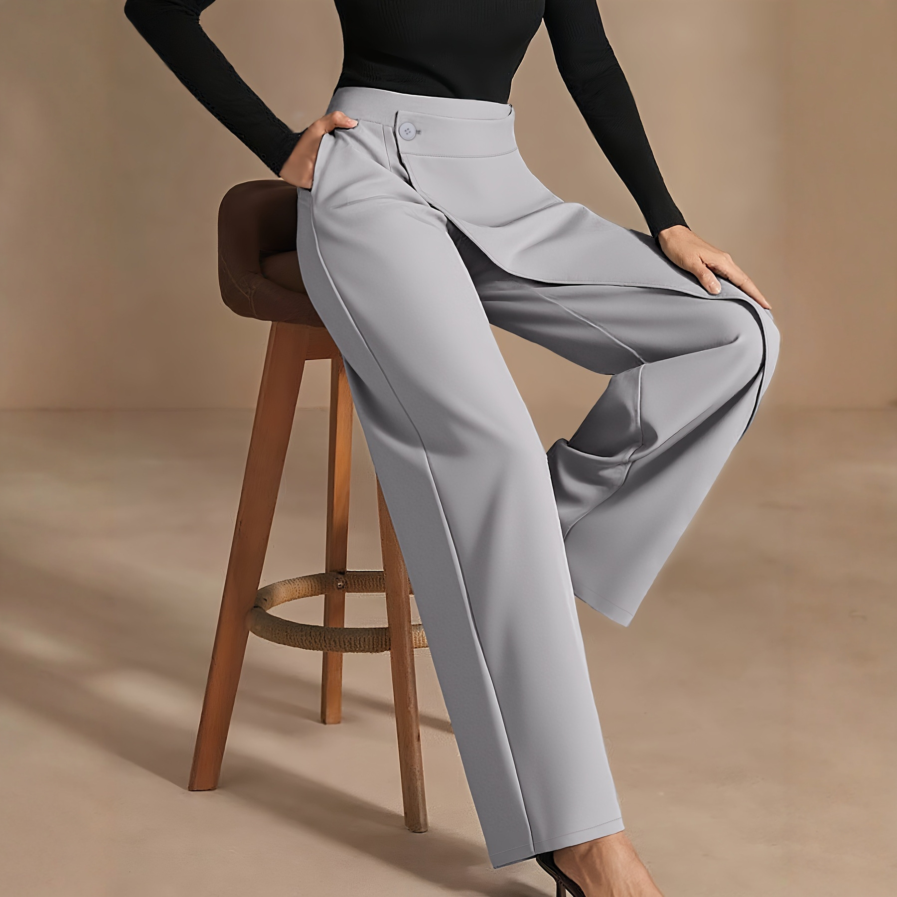 Fashion Irregular Patchwork Suit Pants Spring And Autumn Design Casual Slimming Straight…