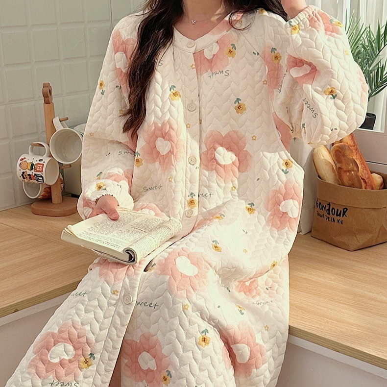 Air Cotton Sandwich Maternity Belt Chest Pad Breastfeeding Sweet Cute Sleeping Dress…