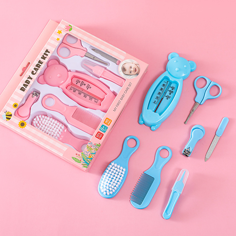 Water Thermometer Set English-packaged 7-piece Baby Care Kit