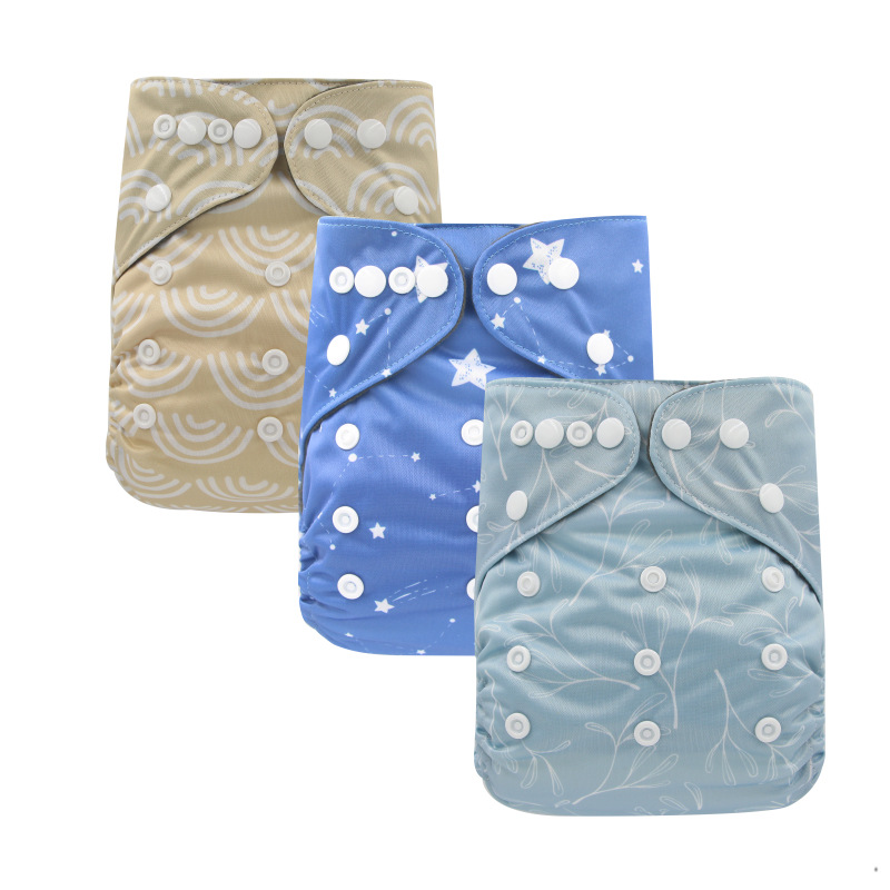 Floral Patterned Breathable Leak-proof Baby Diaper Covers Washable Baby Cloth Diapers