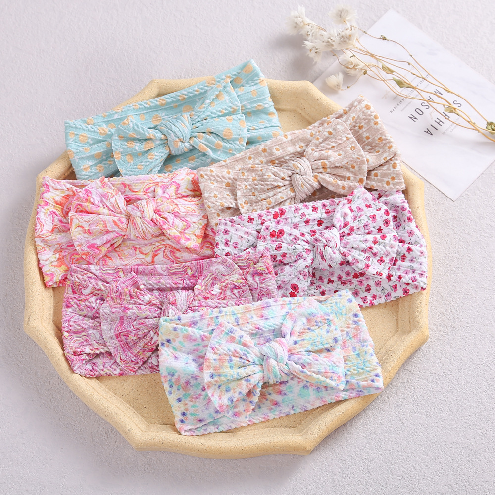 Wide-brimmed Jacquard Nylon New-style Childrens Headband