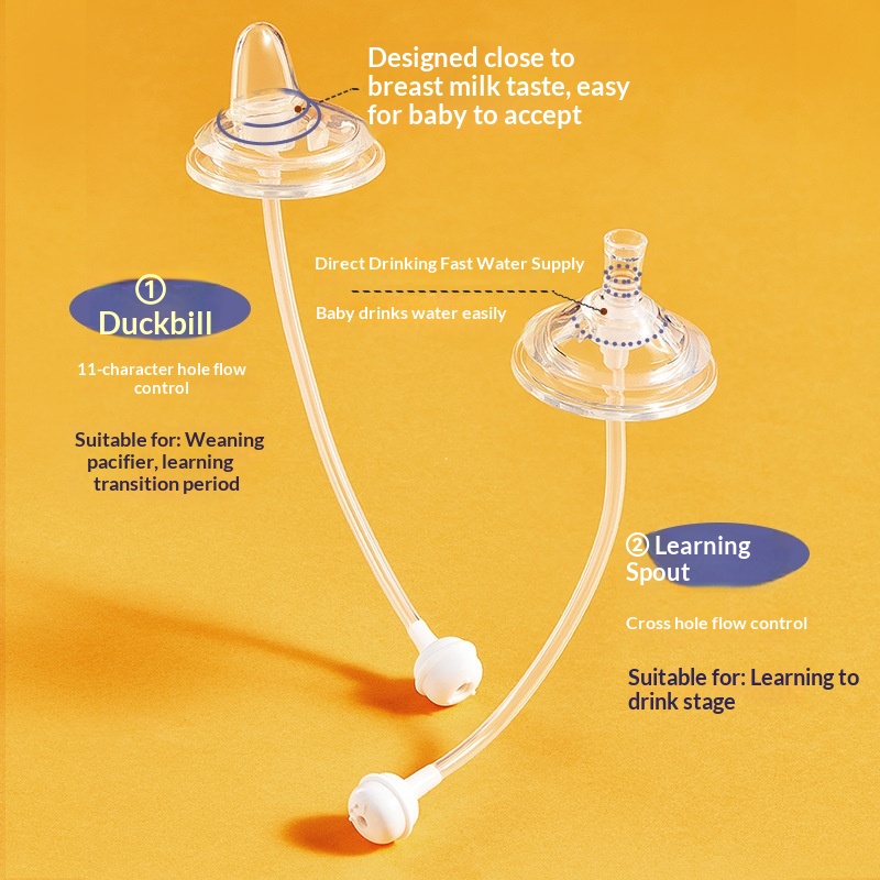 Wide-caliber Sippy Spout Universal Gravity-ball Baby Bottle Cap With Handle