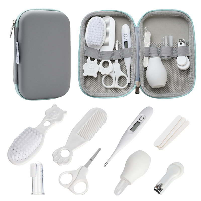 Baby Care Kit Baby Comb Nasal Aspirator Set Thermometer Care Package 8-piece Gift