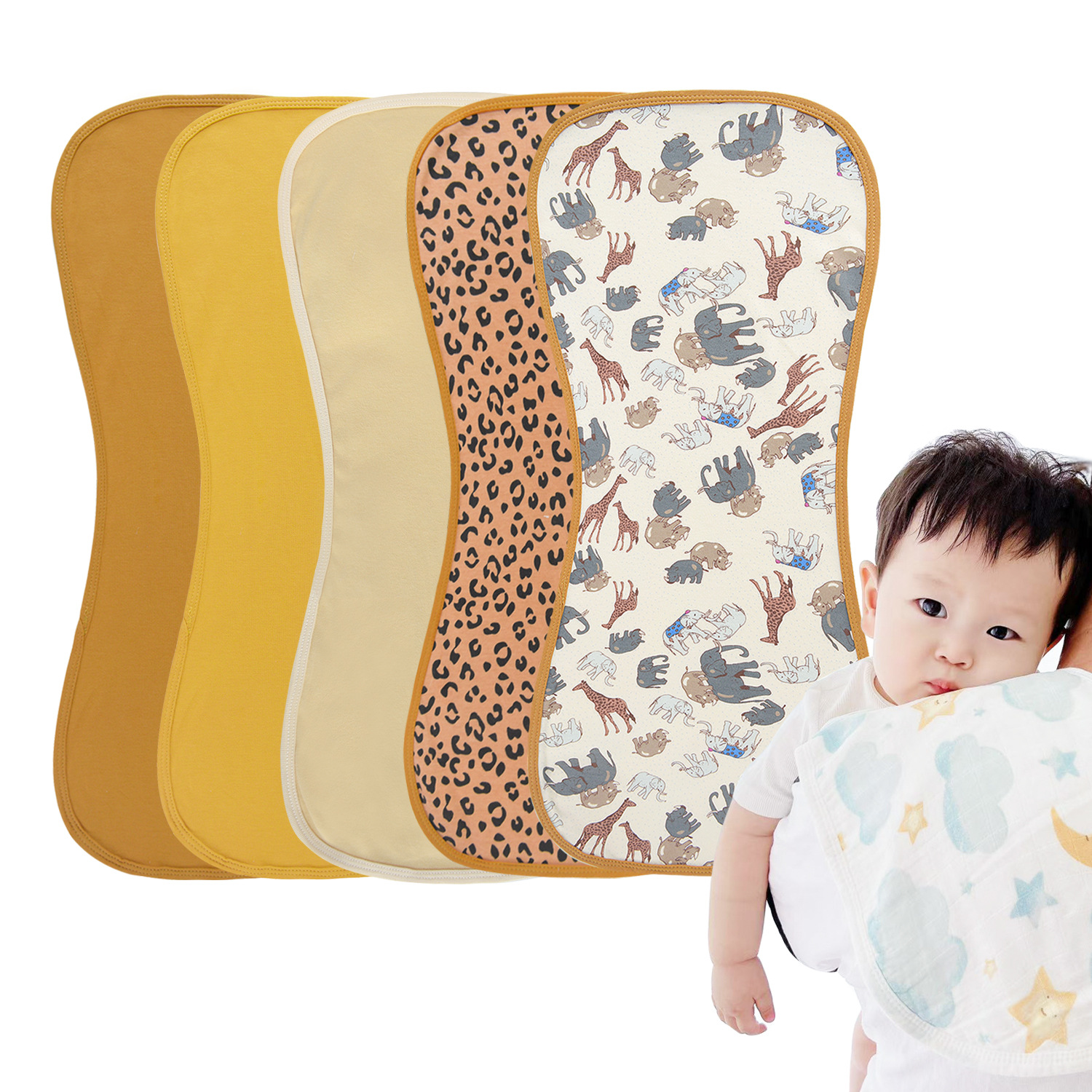 Newborn And Infant Cotton Burp Clothsbibs
