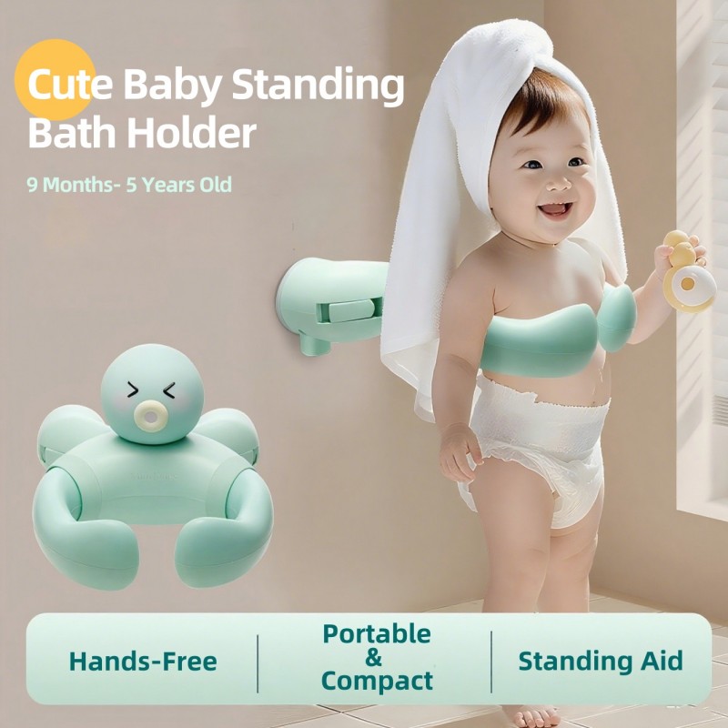 MiniJones Baby Bath Stand Suction Cup Wall-Mounted Adjustable Width Portable Standing…