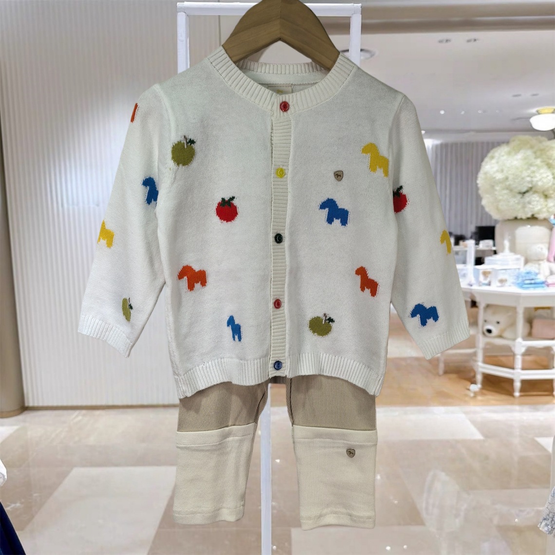 Springautumn Colorful Little Knitted Sweater For Baby Girls