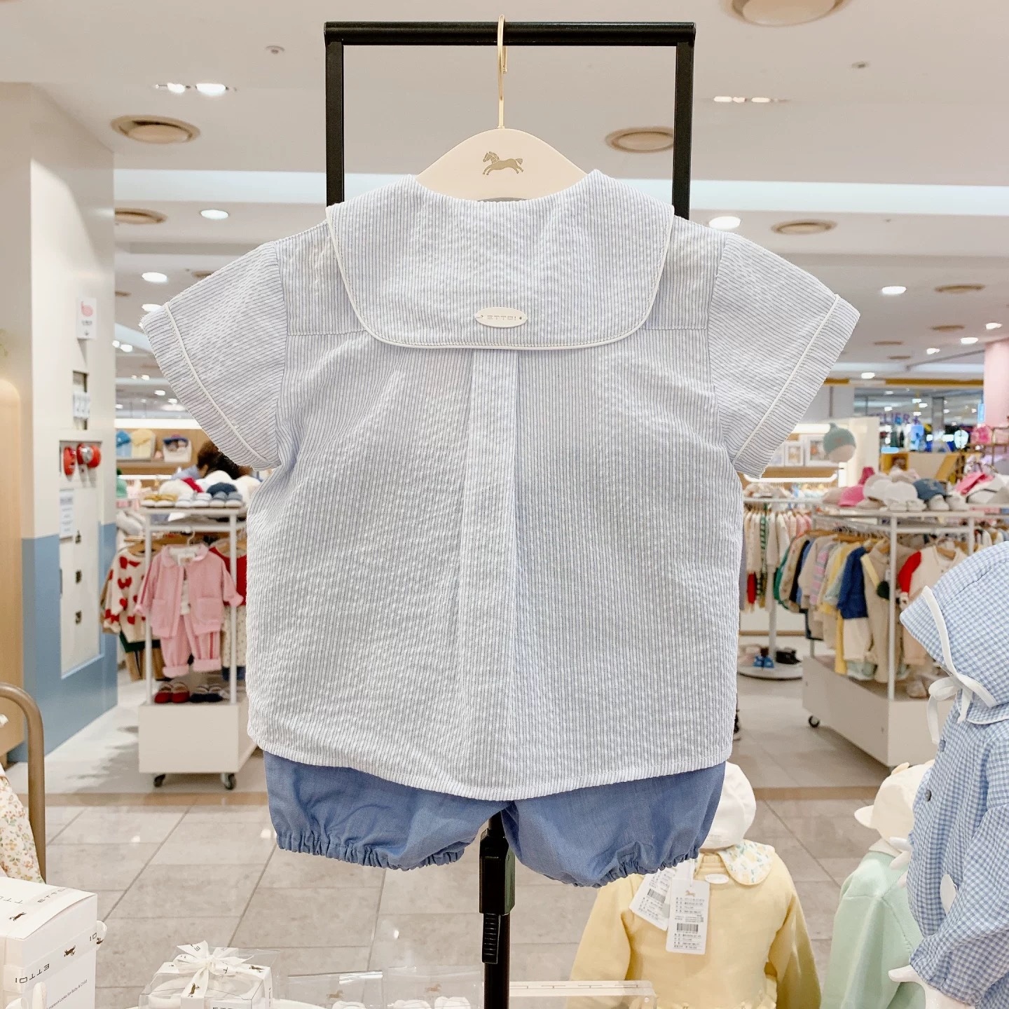 Summer Kids' Korean-style Navy-collar Casual Set