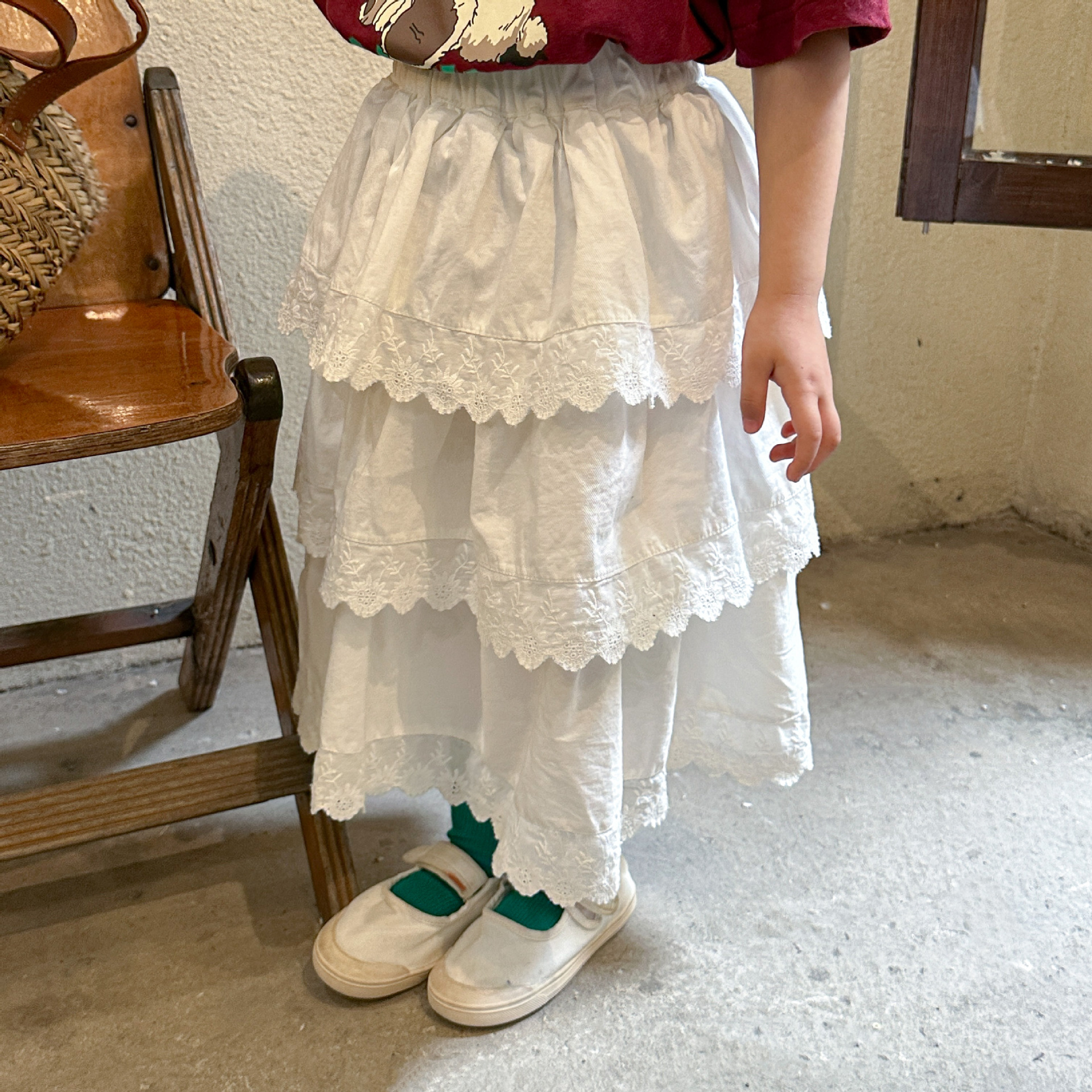 Girls' Skirt With Lace Princess-style Dress