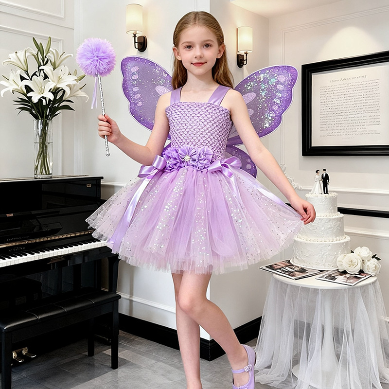 Halloween Costume Sequin Girls' Dress Set