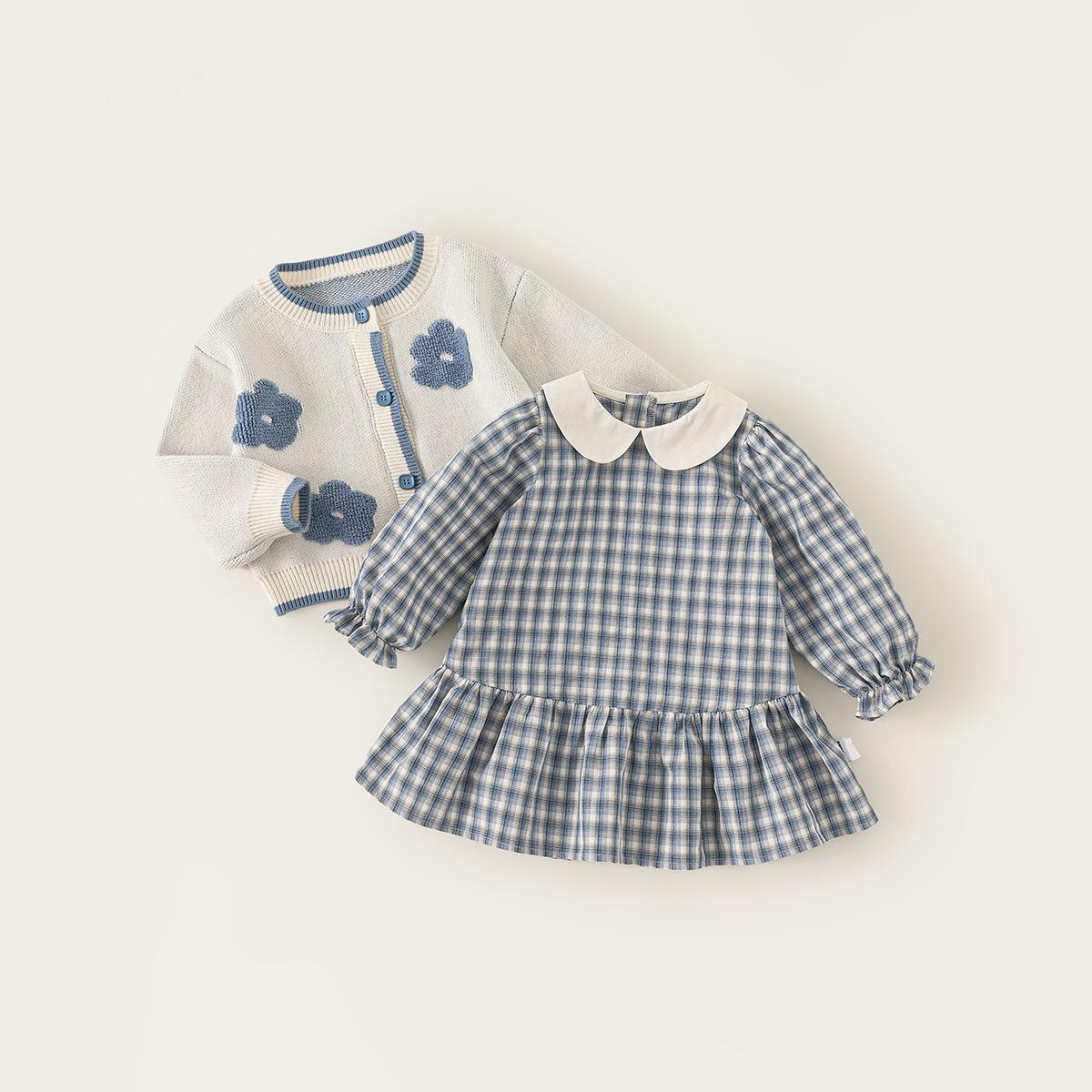 Baby Girls Knitted Cardigan And Infant Dress Set