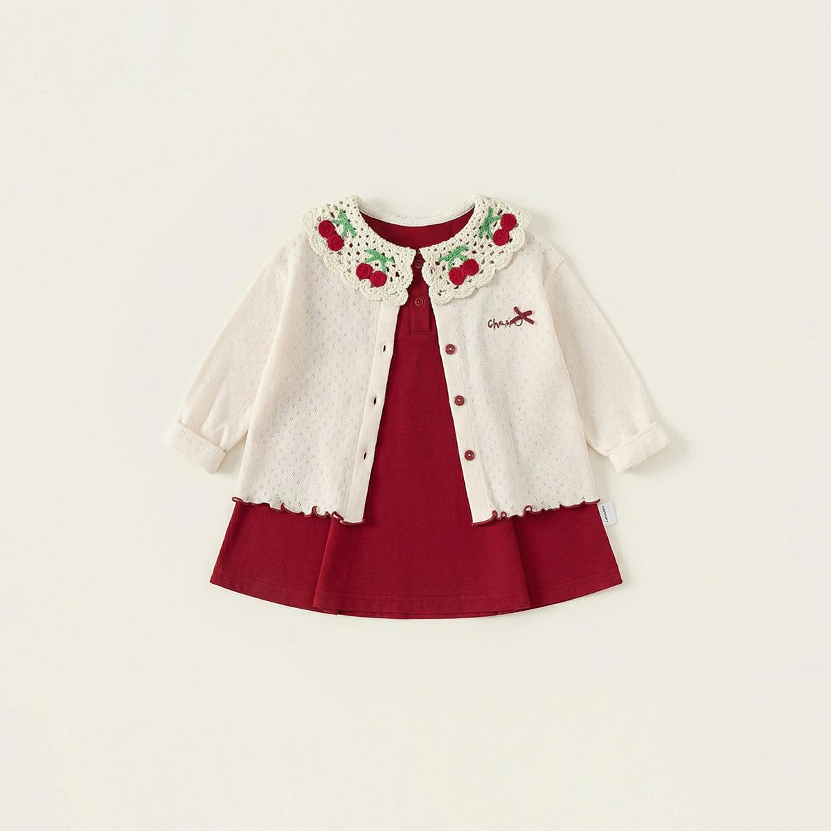 Spring Childrens Clothing Baby Girl Top And Sleeveless Dress For Little Girls