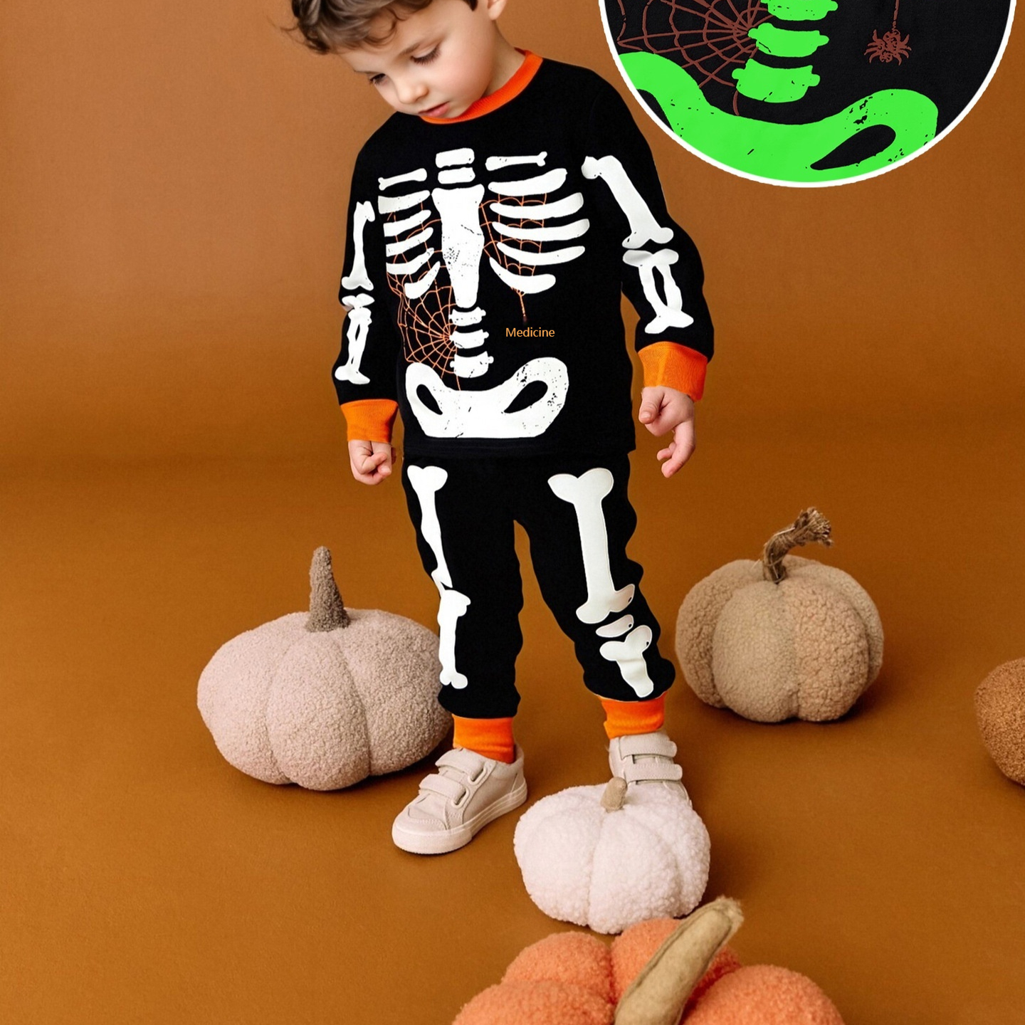 Halloween Kids' Home Wear Luminous Printed Pajamas Outfits