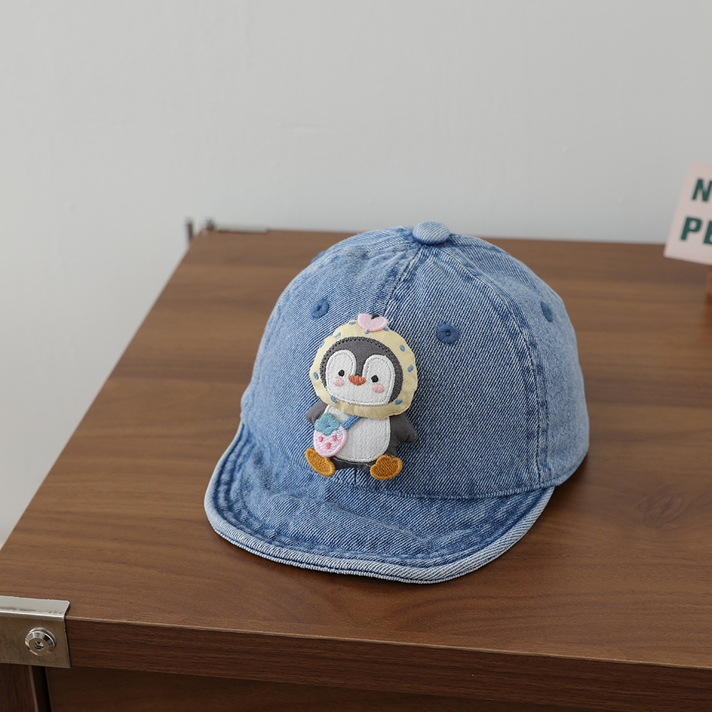 Cartoon Three-dimensional Penguin Children's Cowboy Baseball Cap - Washed Soft Brim Baby…