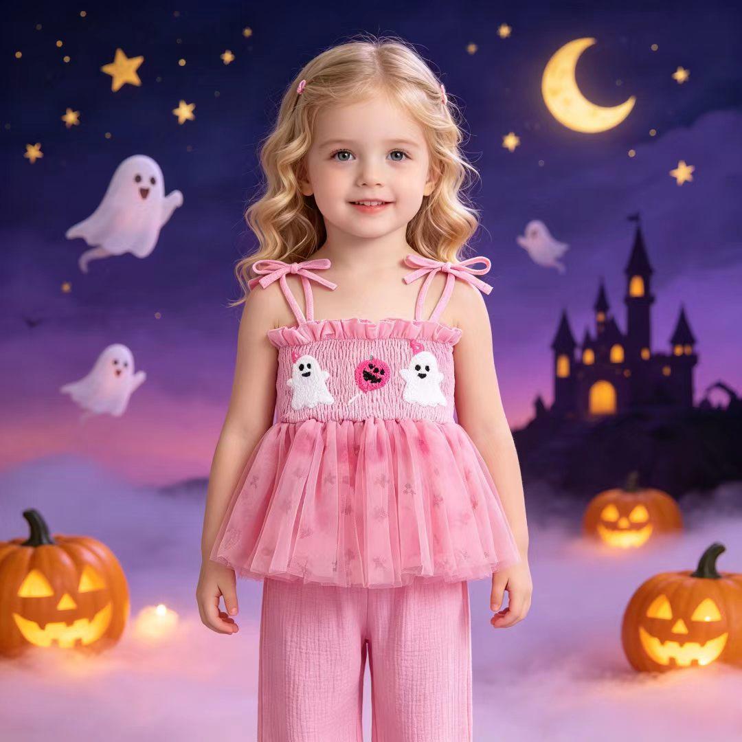 One-year-old Girls Peach-colored Romper And Strap Dress For Her First Birthday