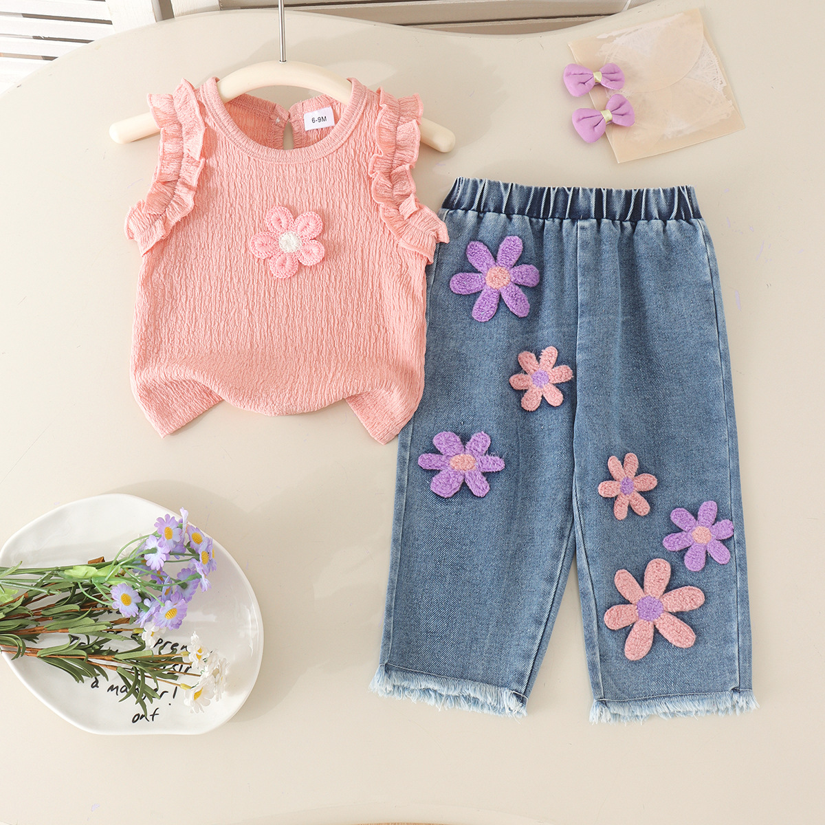 Vest Long Pants Childrens Clothing Two-piece Set