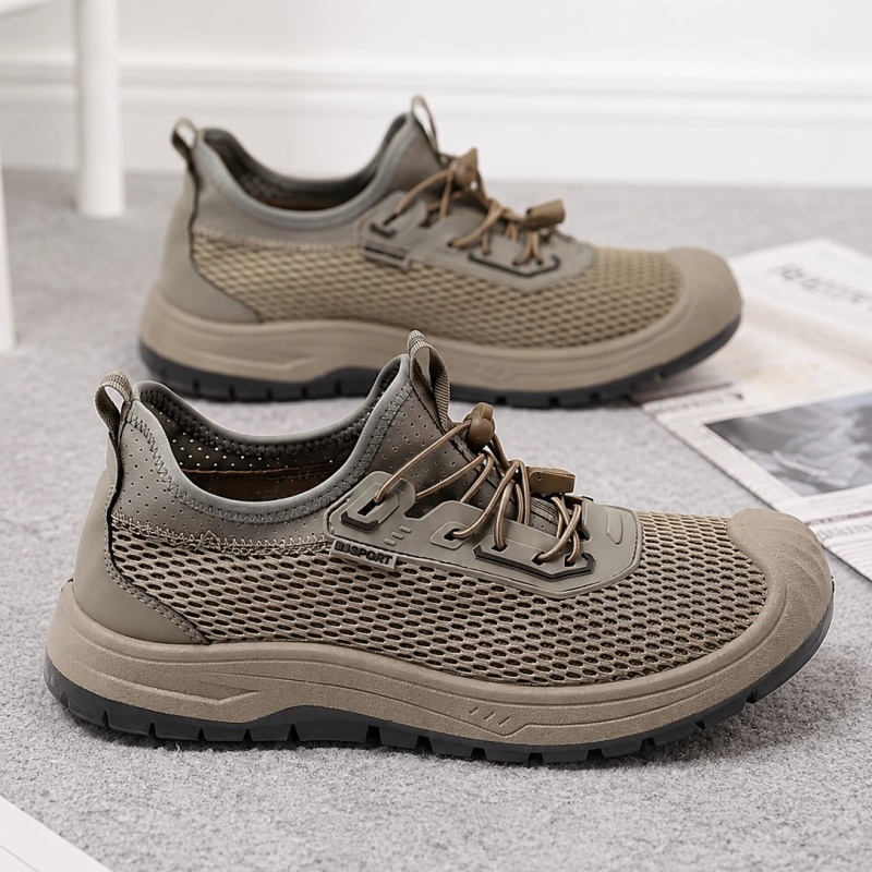 Summer Men's Mesh Breathable Shoes, Slip-on Lazy Sneakers, Non-slip Soft Sole Outdoor…
