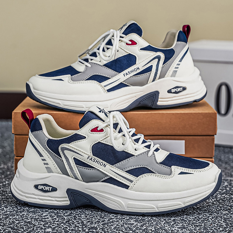 Summer New Men's Thick Sole Height Increasing Sneakers, Wear-resistant, Breathable Trendy…