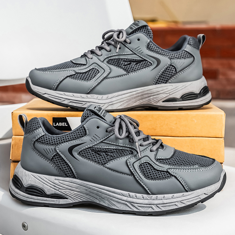 Summer Men's Shoes, Breathable Mesh, Trendy & Versatile, Thick Sole Casual Athletic Dad…
