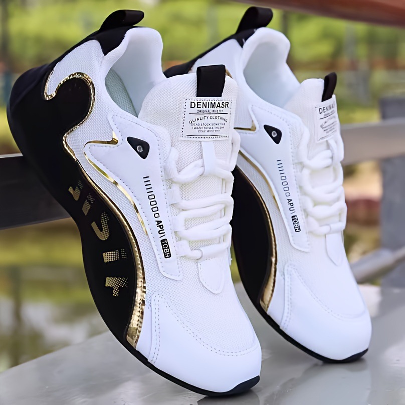 Fashion Colorblock Lace-up Sneakers For Men Breathable Low-top Dad Shoes Running Walking…