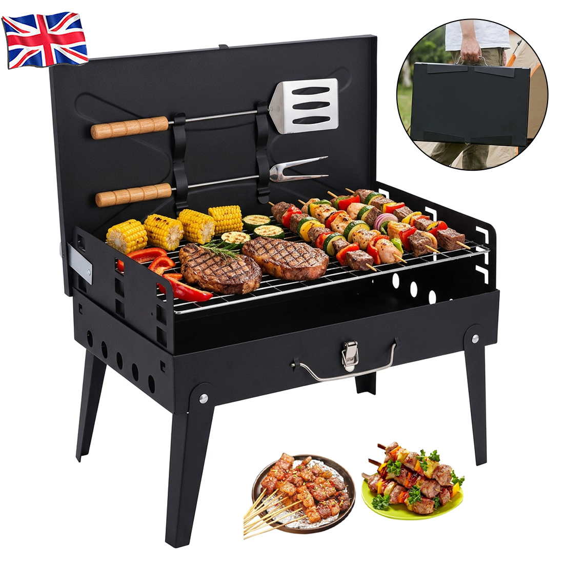 Barbecue Grill Portable Folding Charcoal Travel Picnic Party Outdoor BBQ Grill