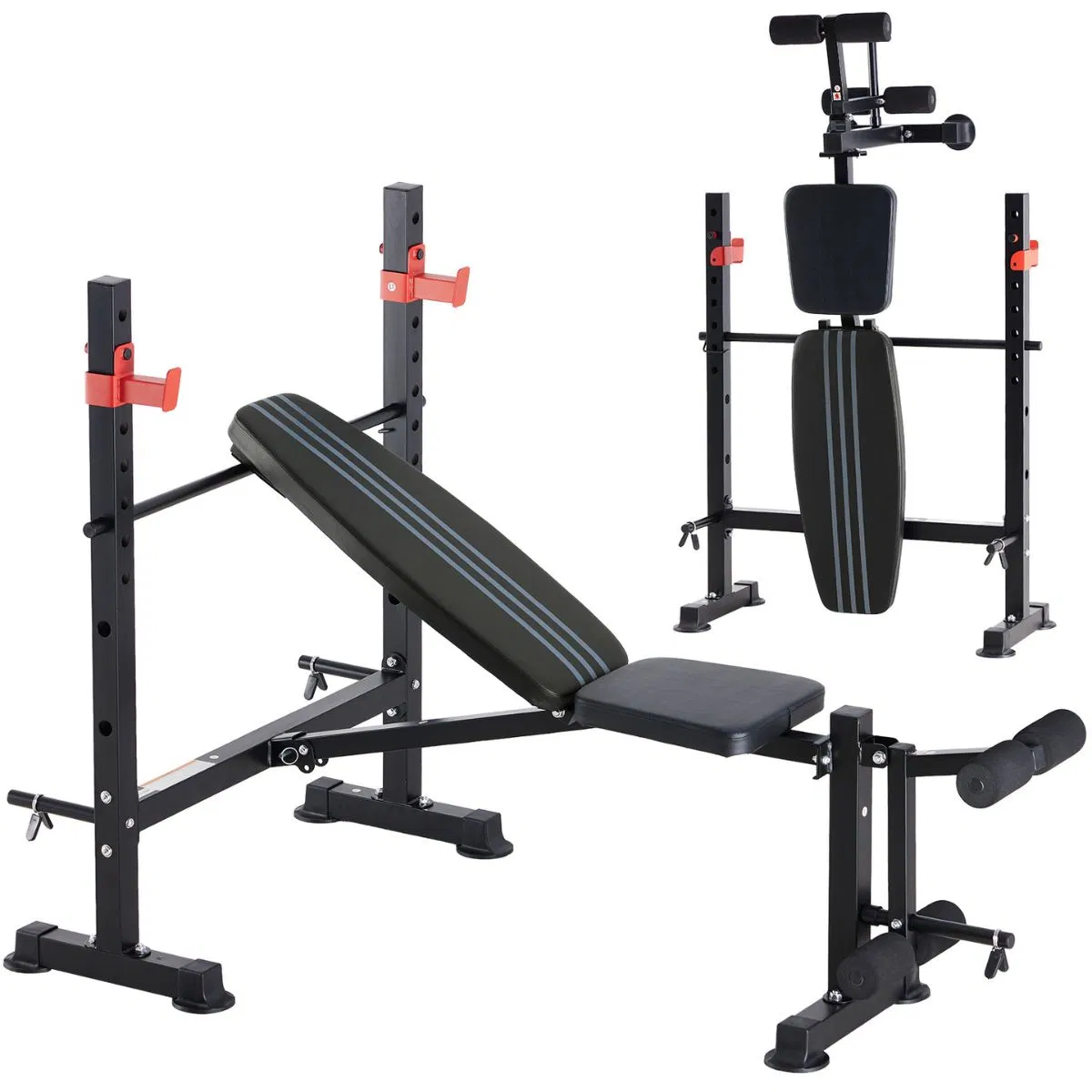 650LBS Adjustable Weight Bench with Rack & Leg Developer, Foldable Bench Press Set for…