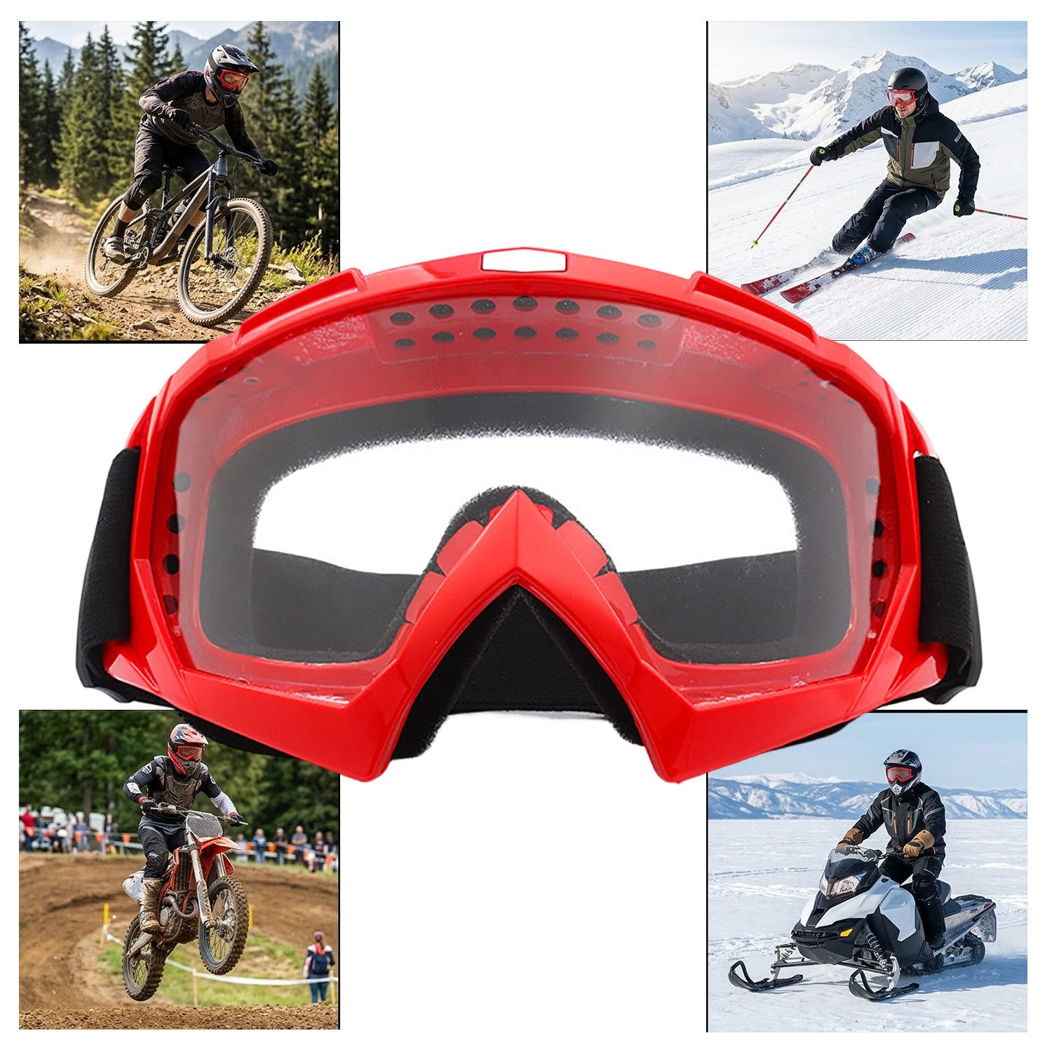Motorcycle Skiing Goggles Fit Over Glasses Bike ATV Off-Road Cycling Sunglasses