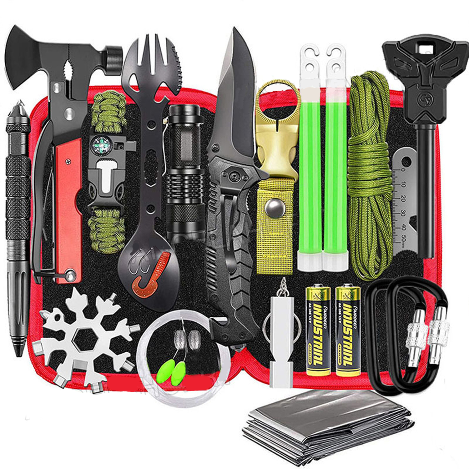 32-in-1 Emergency Survival Equipment Kit Camping SOS Tool Sports Tactical Hiking