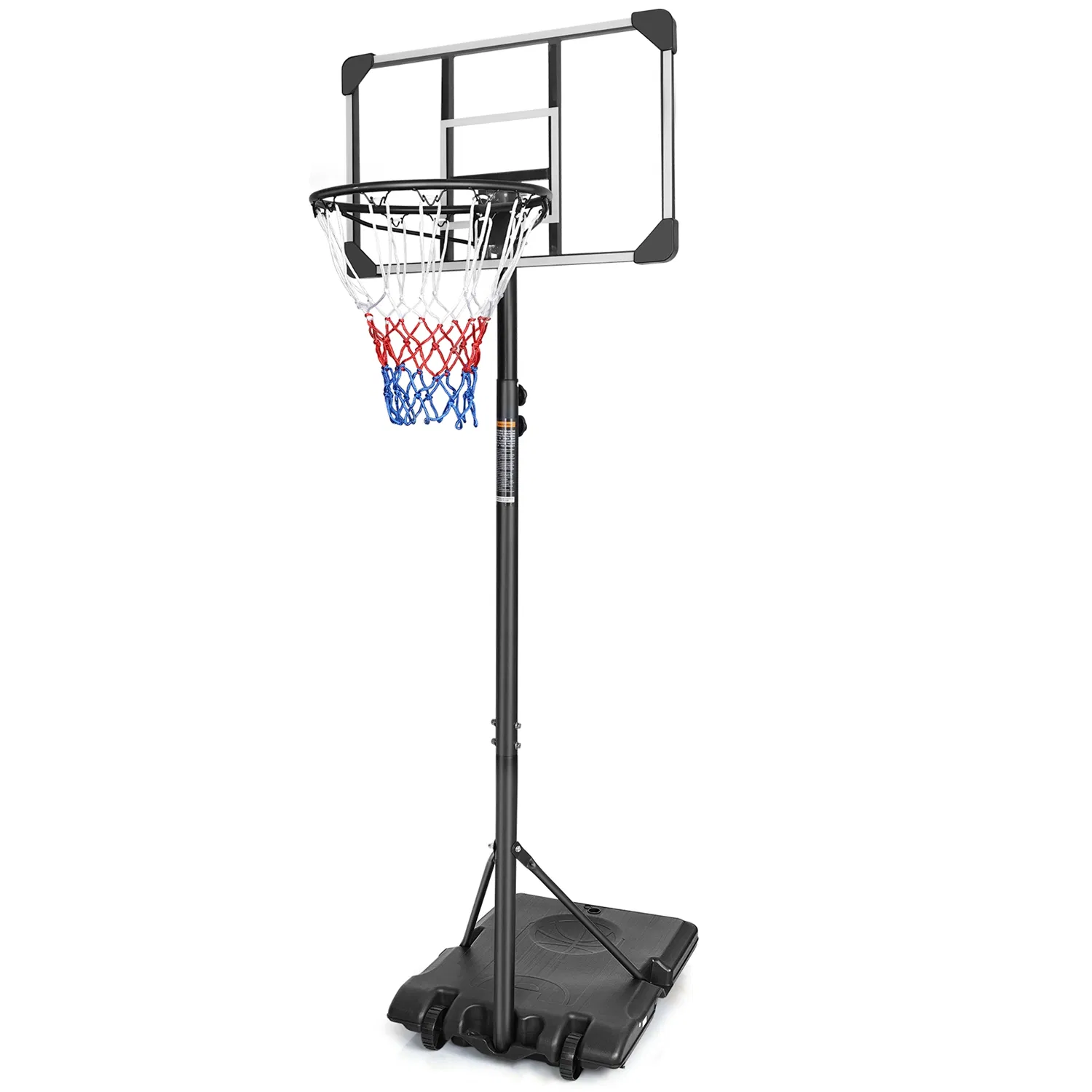 16" Portable Basketball Hoop Outdoor | 5.6ft ~7ft Stepless Adjustable Height Basketball…