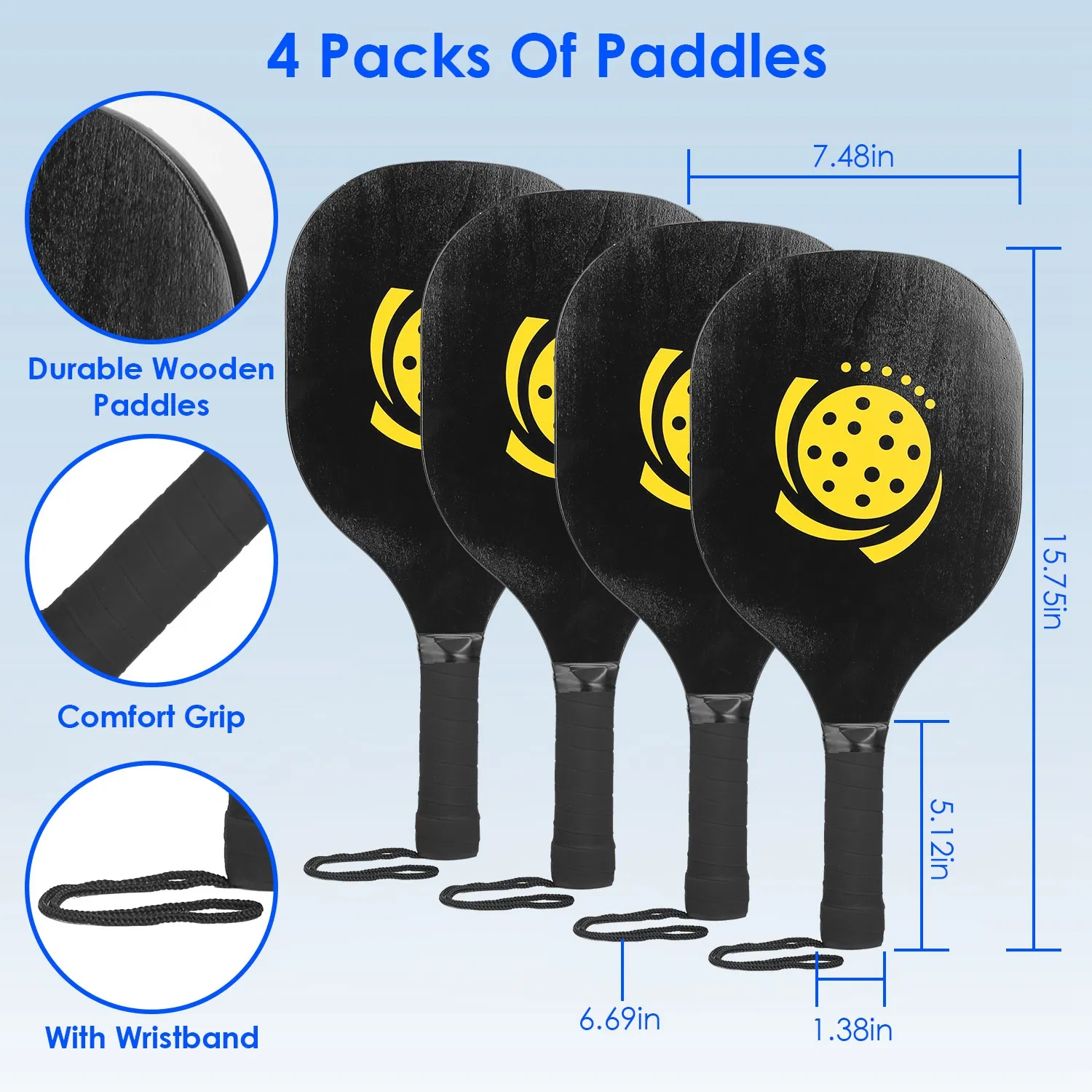Portable Pickleball Net Set 22ft Regulation Size Net Pickle Ball Net System with 4…