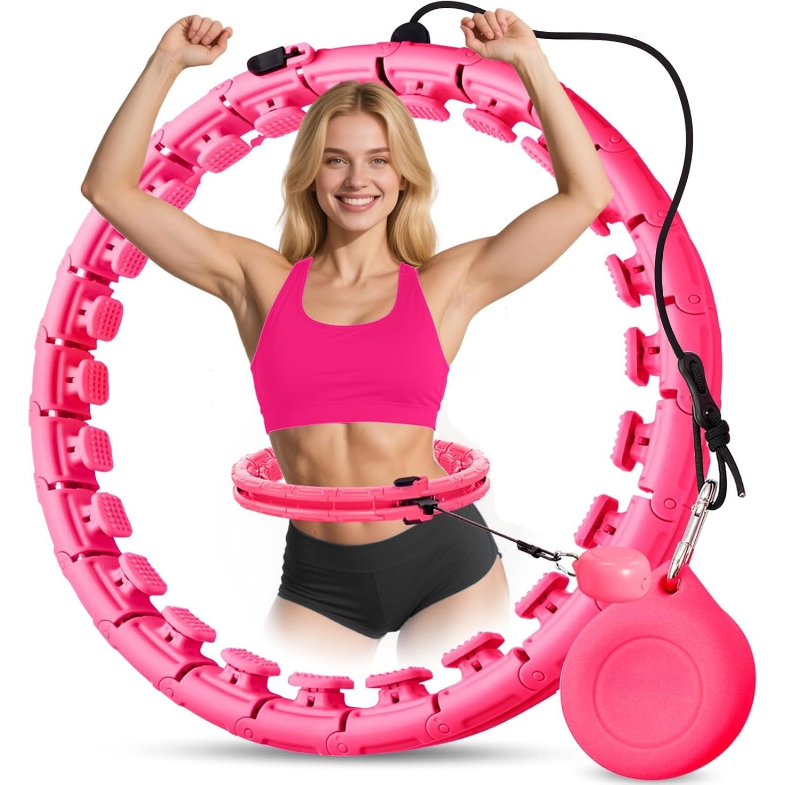 Smart Weighted Hula H Oop 24 Detachable Links 0.7lb Gravity Ball 31-47 Inch Adjustable…