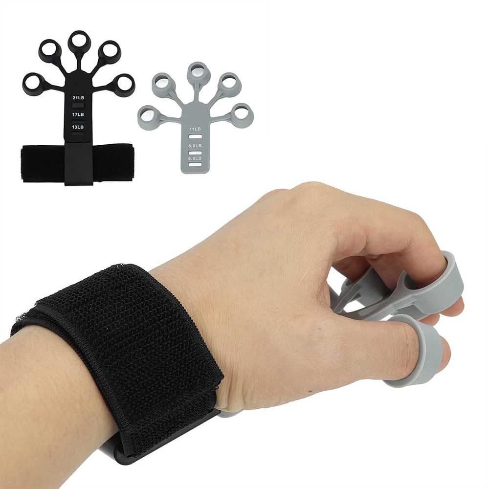 Finger Strengthener Silicone Five Finger Exerciser Adjustable Resistance Hand Gripper…