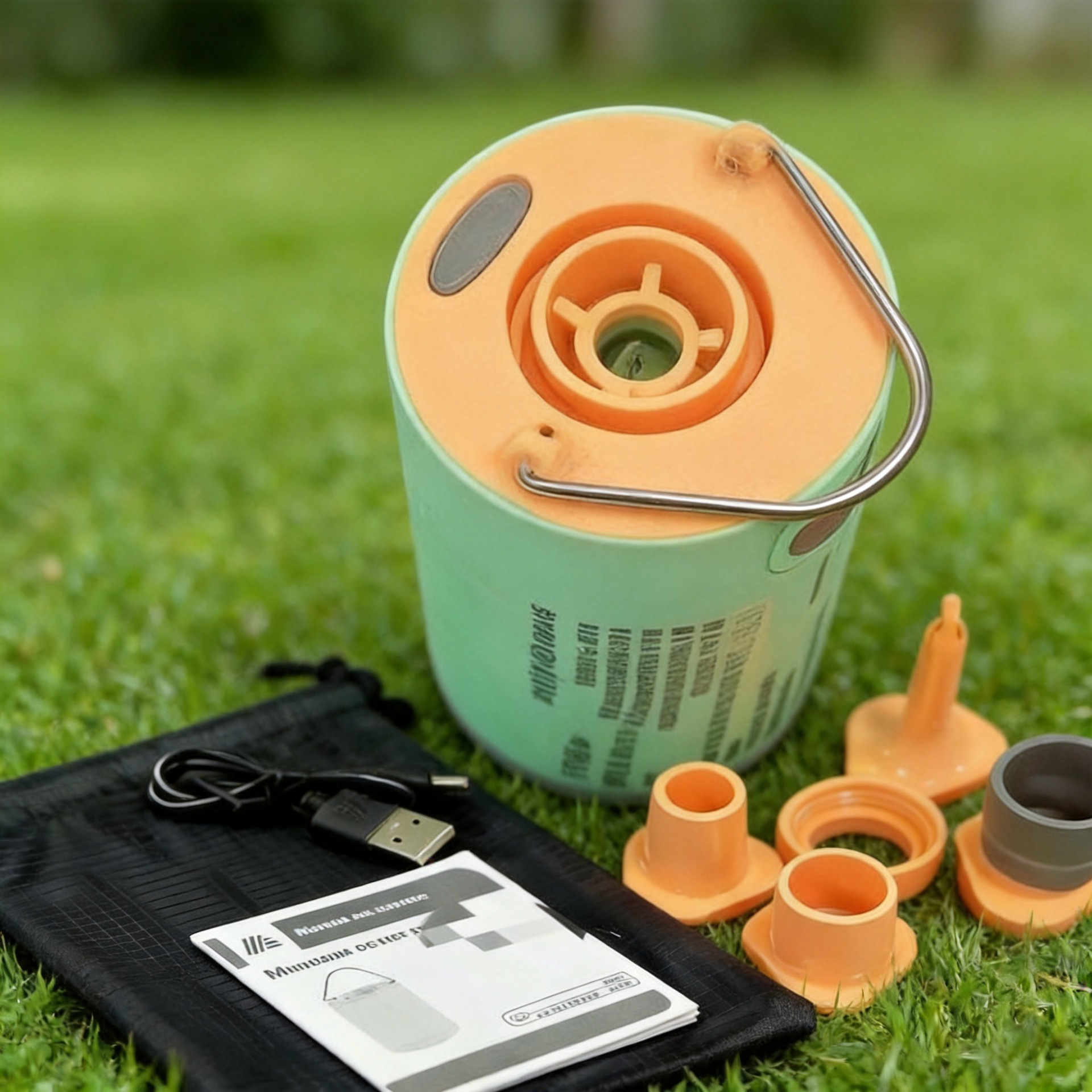 Outdoor Inflatable Pump Camping Equipment Portable USB Charging Pump Hiking Camping Tool…