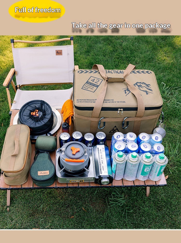 Outdoor Camping Gear Storage Bag, Cooking Utensils, Tableware, Miscellaneous Items Bag…
