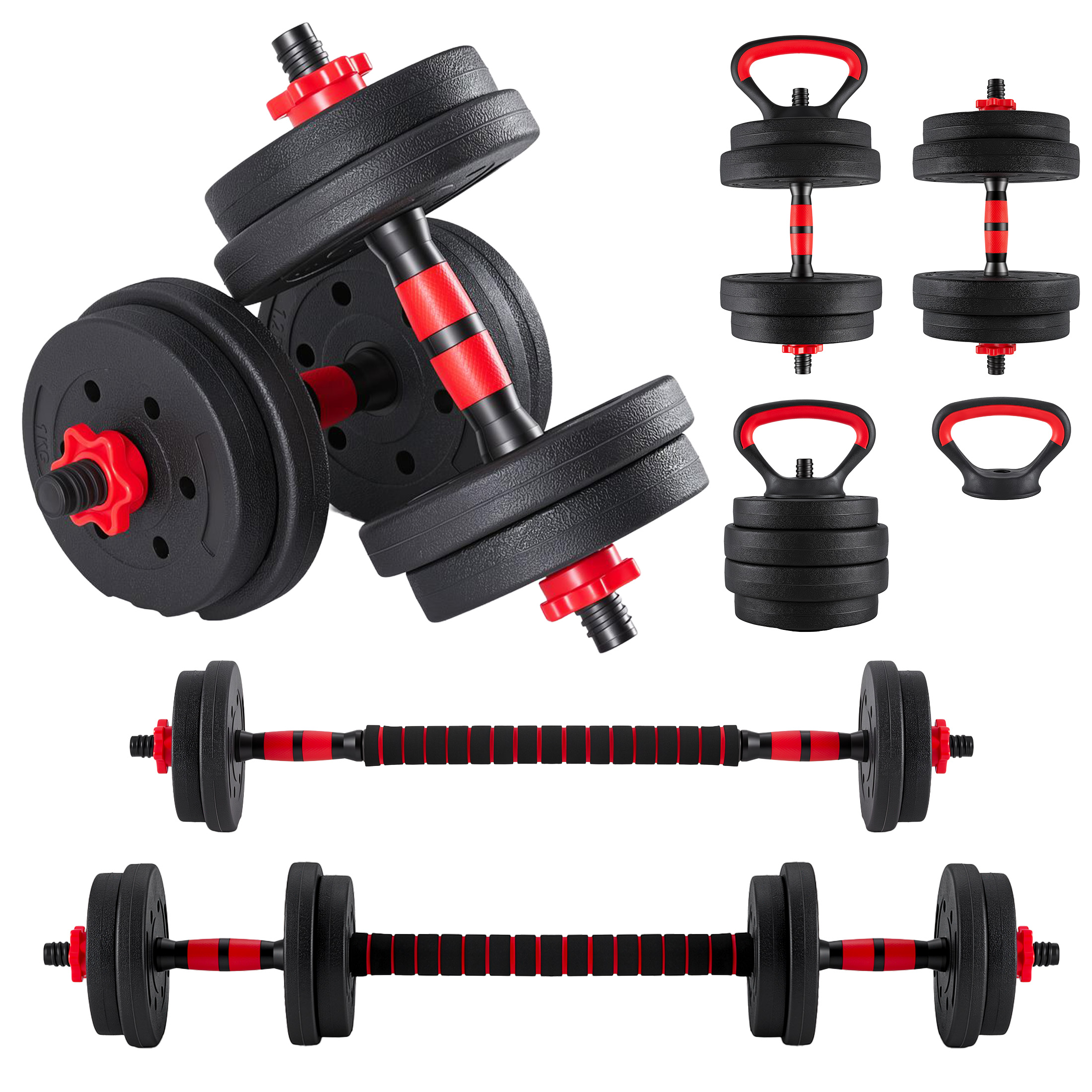 Adjustable Dumbbell Set, 20-40-60 Pounds, 5-in-1 Weight Combination