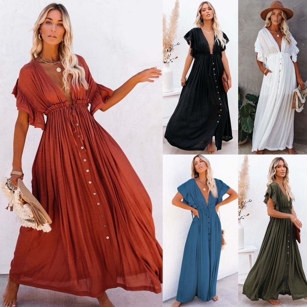 Womens Long Cardigans Swimsuit Cover Ups Summer Beach Dress
