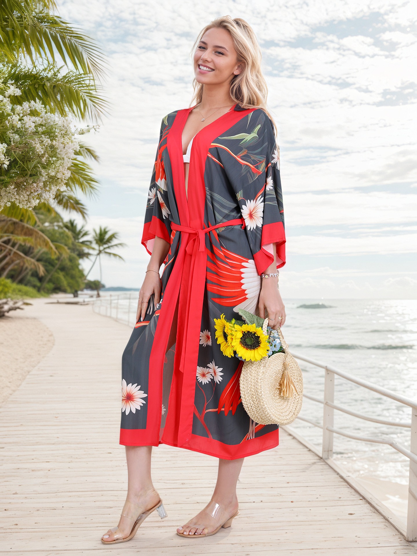 Kimonos For Women Beach Swimsuit Coverup Lightweight Boho Cardigans