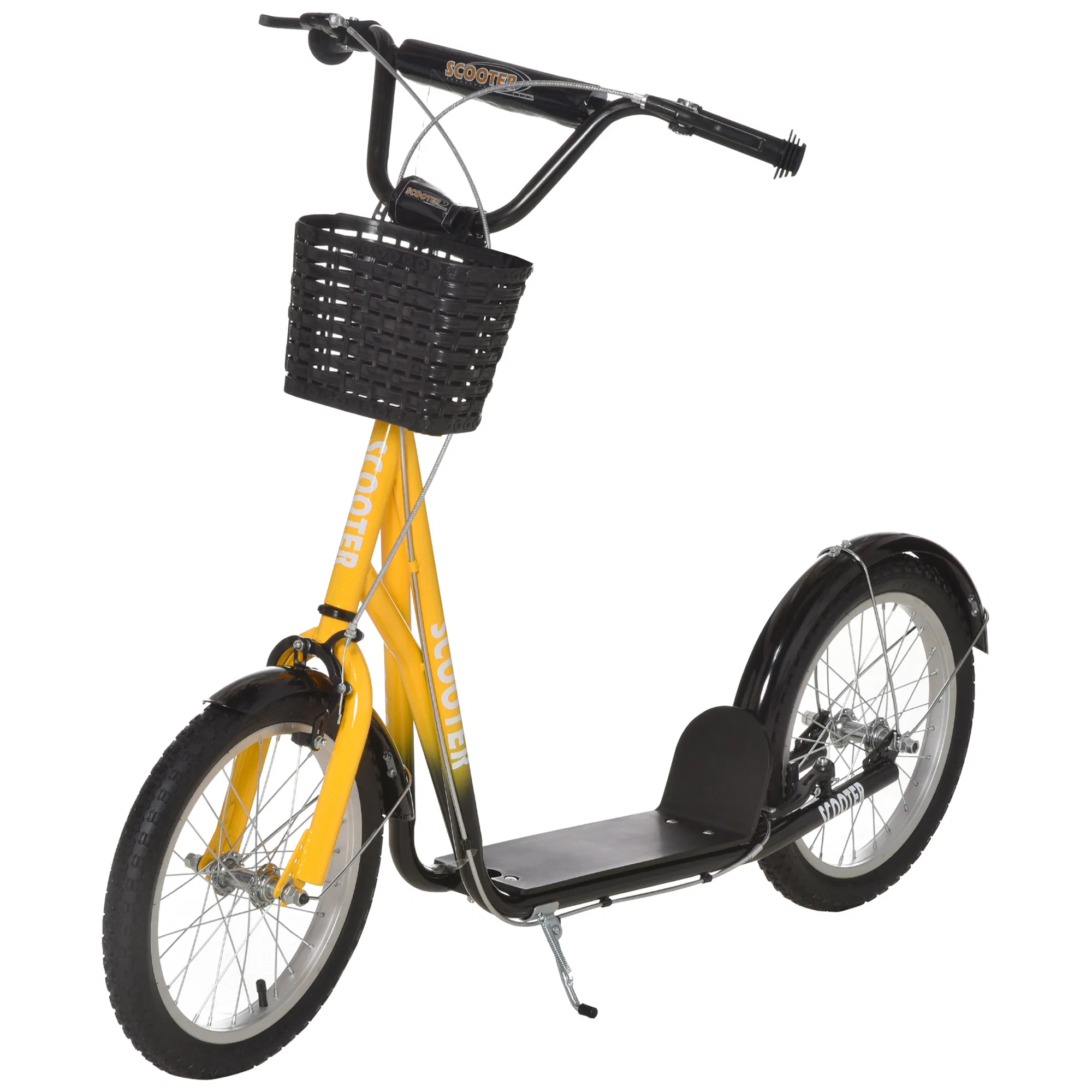Kick Scooter with Adjustable Handlebar, Kids Scooter with 2 Brakes Basket Cupholder 16"…