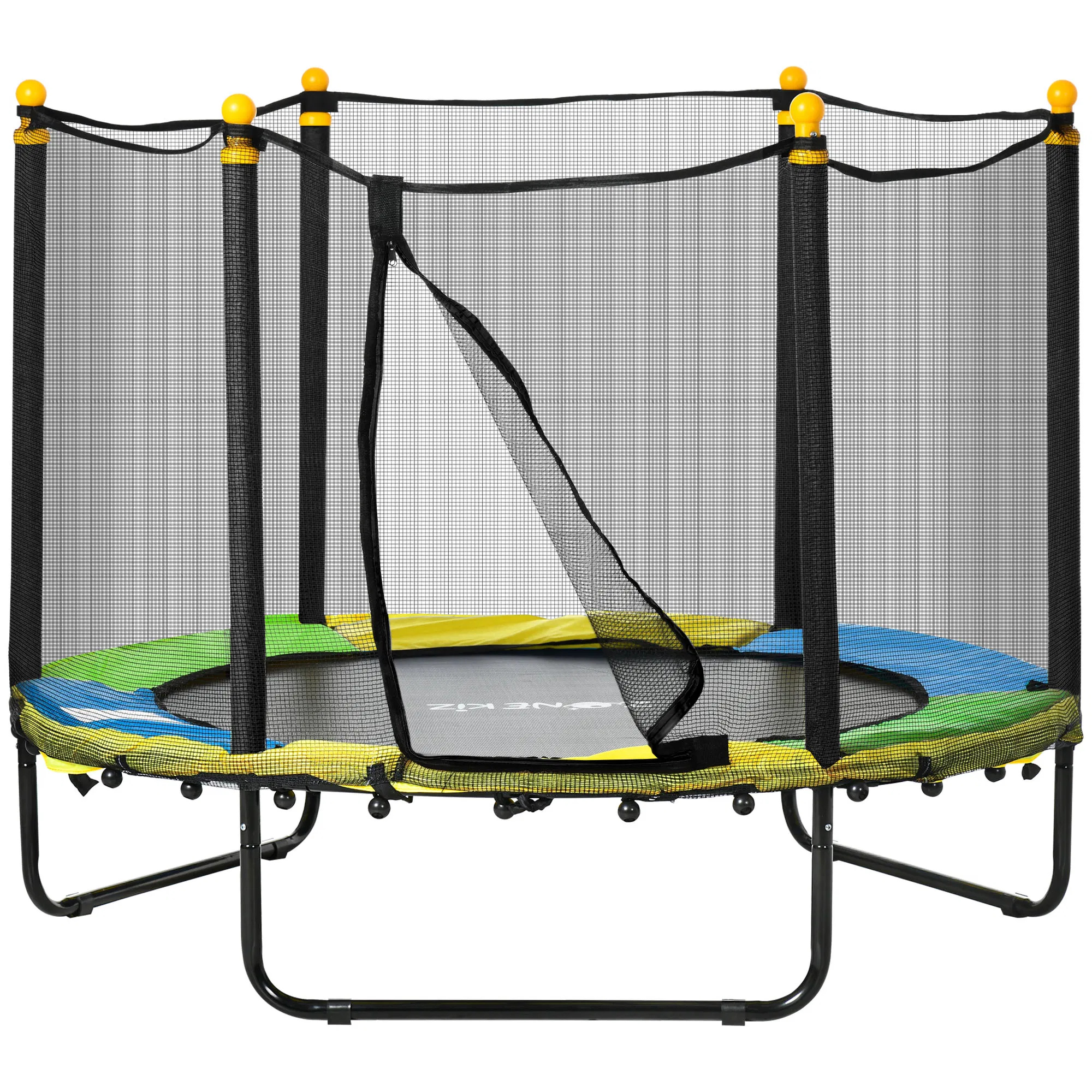 4.6FT Trampoline for Kids with Enclosure Net for Ages 3-10, Indoor Outdoor Use, Black