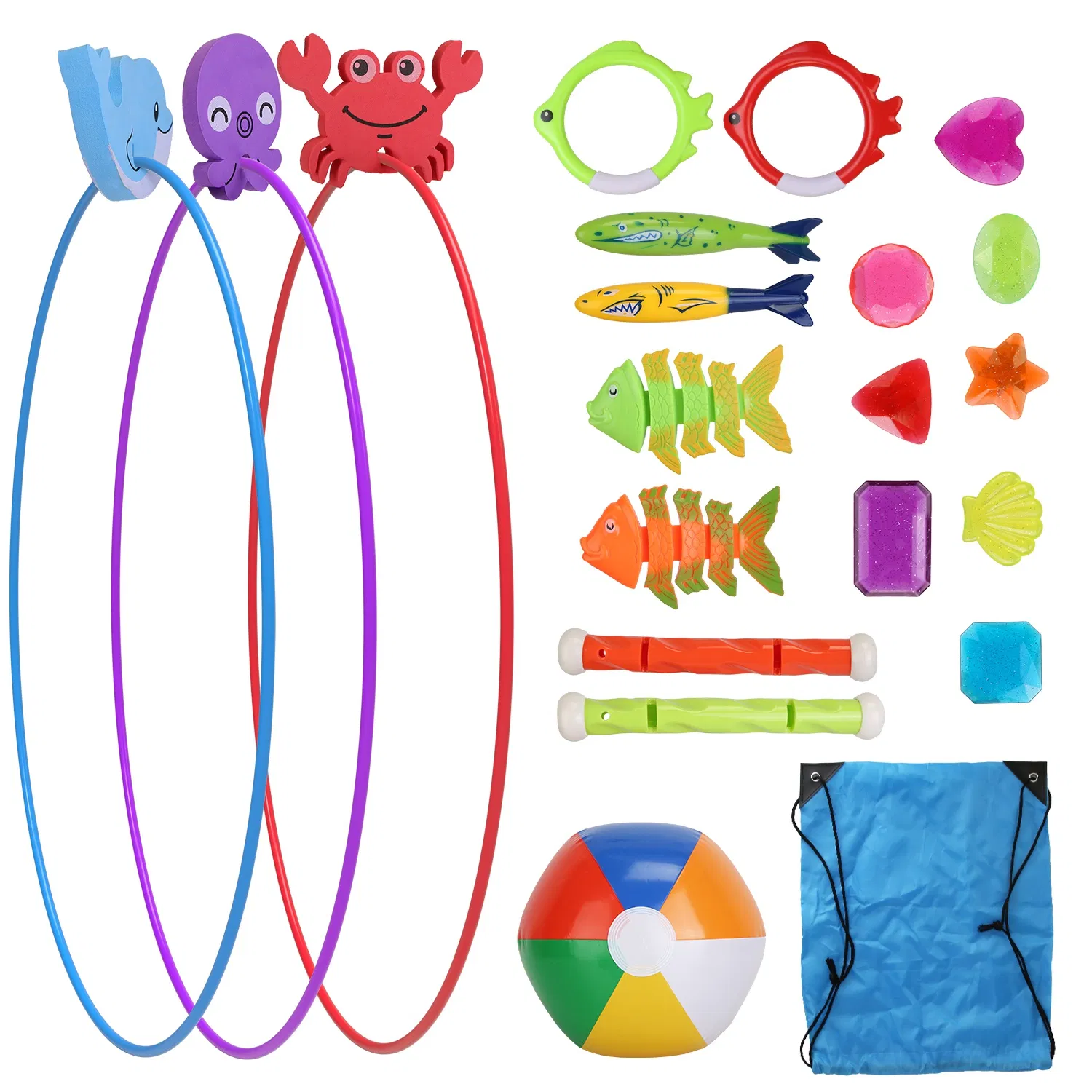 24-Pack Diving Toys Swimming Pool Toys Swim Toys for Kids Aged 3+ Years Old Swim Thru…