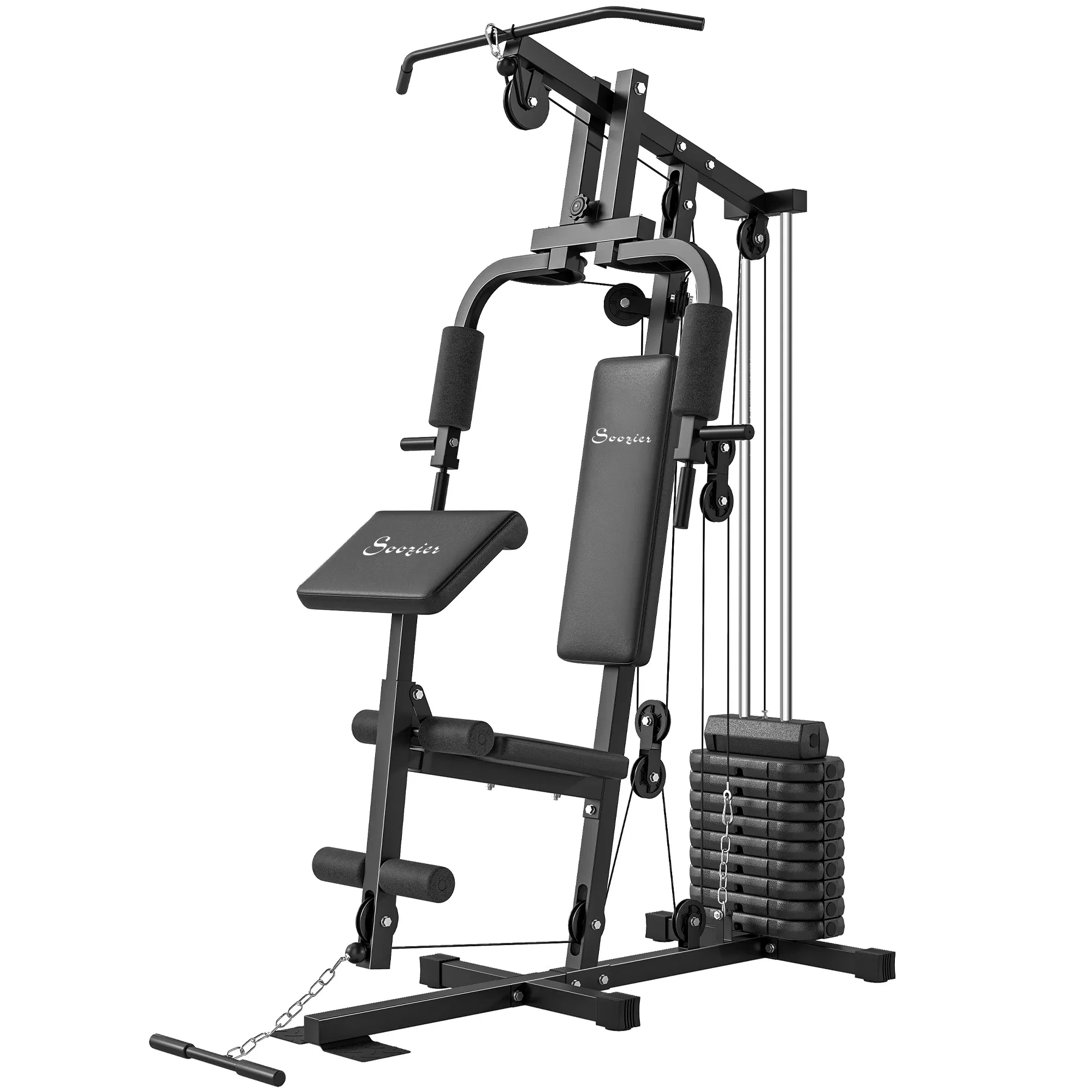 Multi-Exercise Home Gym Station with 99lbs Weight Stack, for Back, Chest, Arms, Full Body…